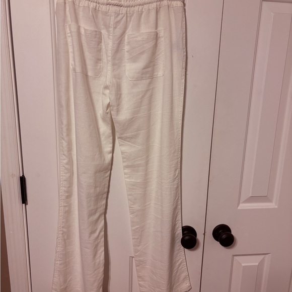 High Waist Cream Drawstring Pants - Picture 10 of 11